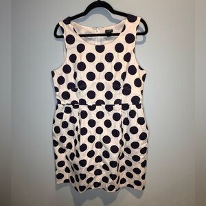 J. Crew Navy and White Polka Dot Mini Dress